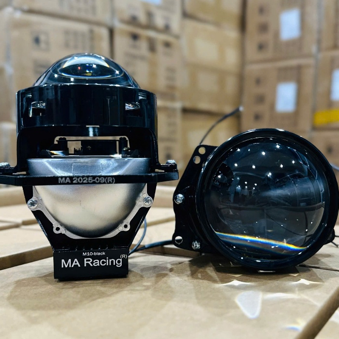 Đèn Bi Cầu M10 Black Ma Racing Có Trợ Pha Vàng Phá Sương BH 12T Bán Kèm Vòng 3D Mạch