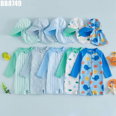 Set Bộ Đồ Bơi Áo Liền Quần Tay Dài Chống Tia UV Cho Bé Trai 1-7 Tuổi MINTSCLOSET Quảng Châu - BB8731