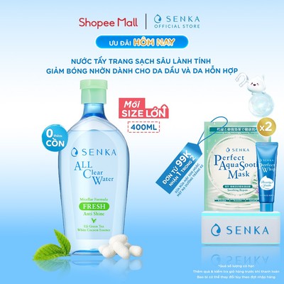 Nước tẩy trang Senka Micellar Giảm Bóng Nhờn Senka A.L.L Clear Water Fresh N 400ML