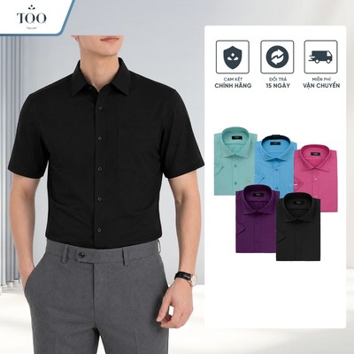 Áo Sơ Mi Nam Màu Trơn Ngắn Tay Dáng Slim Fit Công Sở TQQ - Nhiều Màu M002CSC