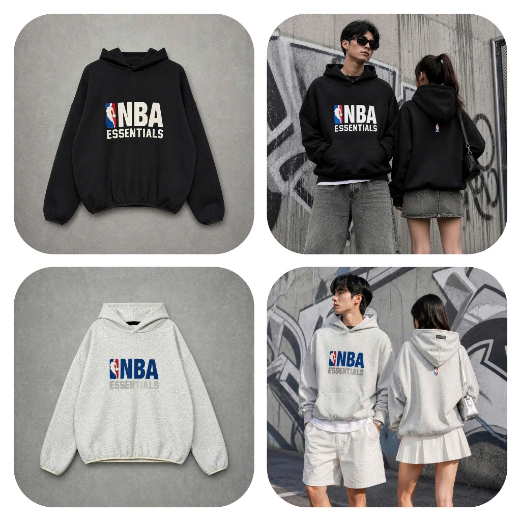 Áo Hoodie Thời Trang Fear Of God Essentials x NBA Black - 192AL246401F | BeatMLB
