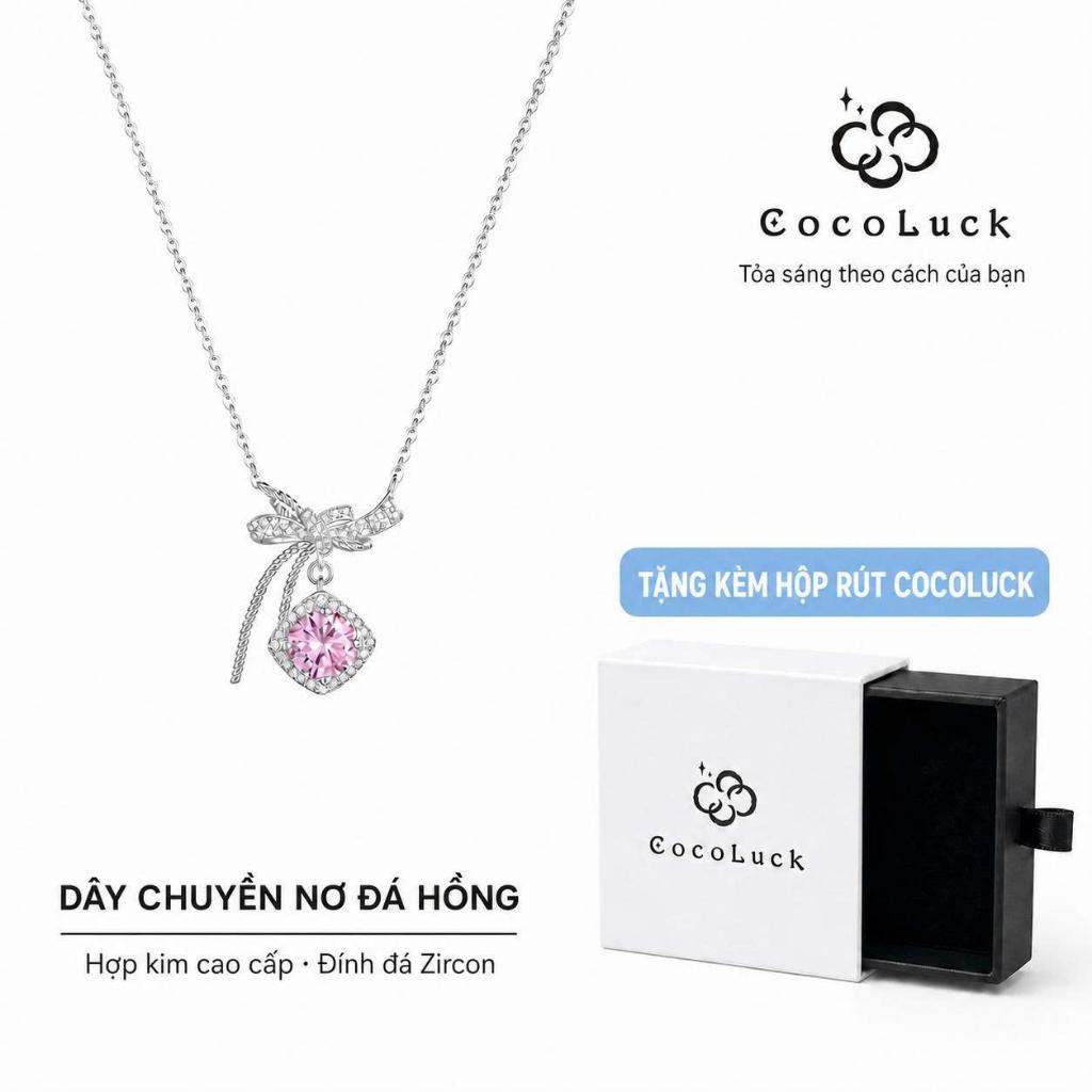 Dây Chuyền Nữ Mặt Nơ Đính Đá Hồng Tím Thanh Lịch Thiết Kế Nữ Tính Sang Trọng Dễ Phối đồ