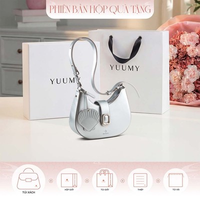 Bộ hộp quà trắng YUUMY (Túi đeo vai nữ YUUMY YN320 + Hộp quà YHQ3T + Túi giấy YTG3T + Túi rút BVR3838 + Thiệp cảm ơn YBT