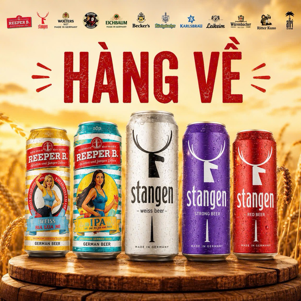 [NHẬP KHẨU ĐỨC] Bia Stangen - Bia Thượng Hạng, Trải Nghiệm Chuẩn Đức - Thùng 24 lon 500ml