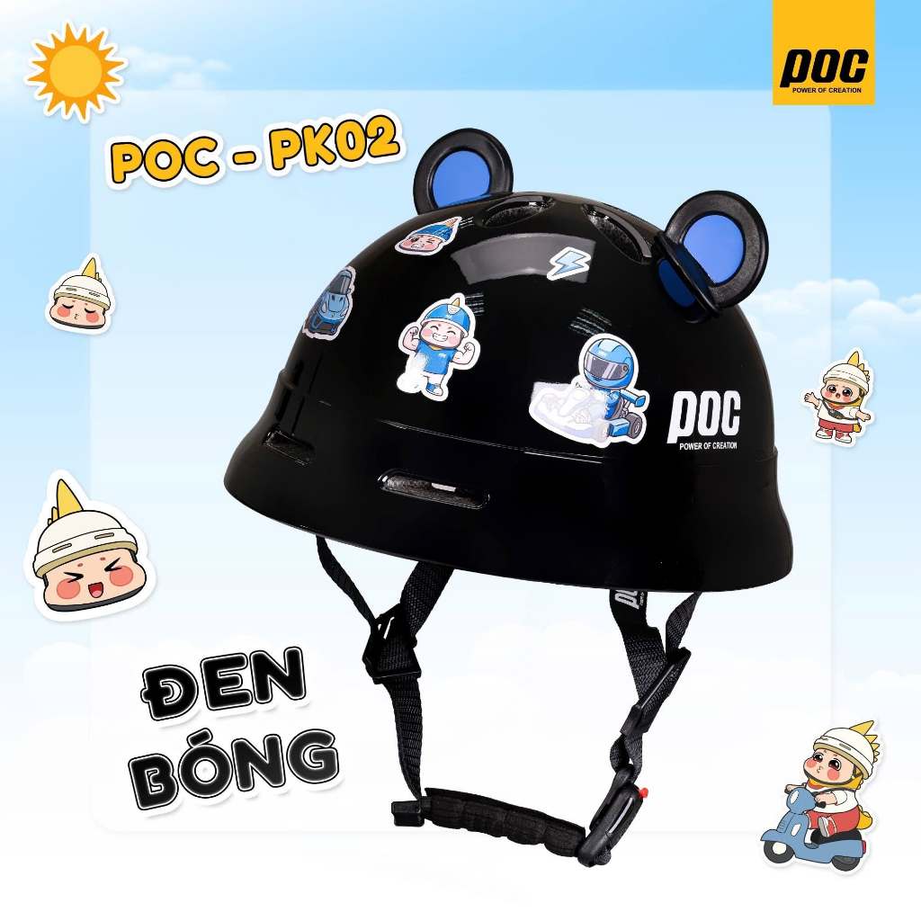 [Hỏa Tốc] Nón POC Đạt Chuẩn Quốc Tế Siêu Nhẹ Cho Trẻ Em PK02 Mix Charm