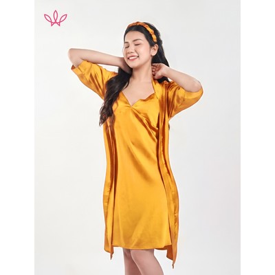 Áo Choàng Ngủ WINNY Chất Satin Có Phối Ren Ở Mặt Lưng 1MNSA23139A