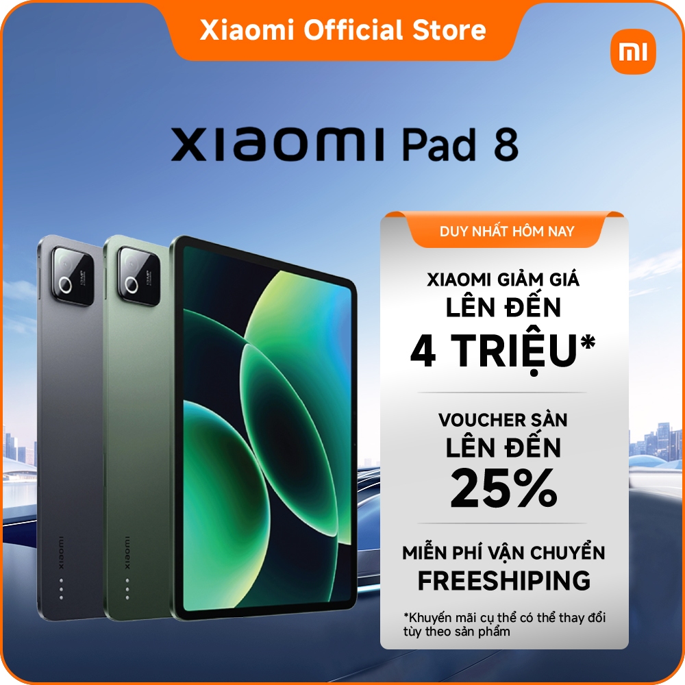 Máy tính bảng Xiaomi Pad 8 (8+128GB|8+256GB)| Pin 9200mAh (typ)| Màn hình 3.2K 144Hz| Vi xử lý Snapd