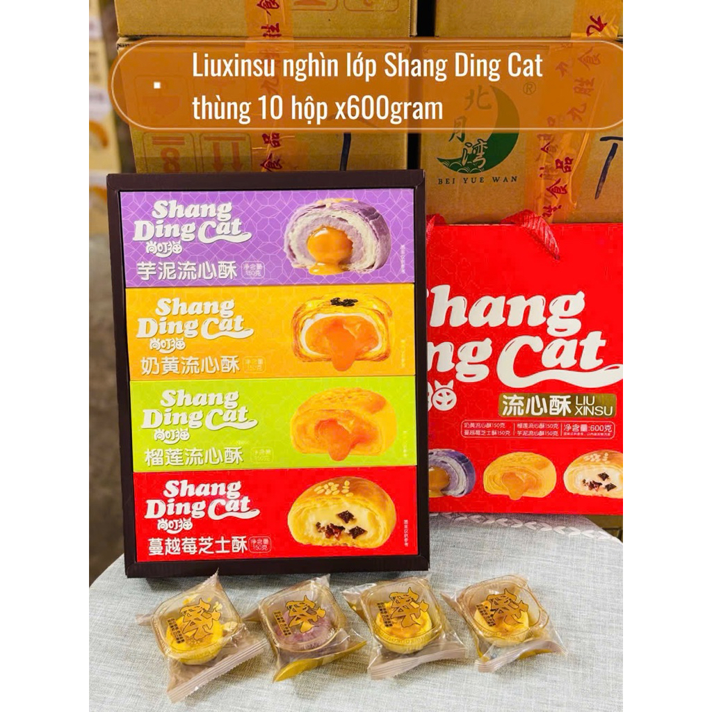 Bánh trung thu trưng chảy nghìn lớp Shang Ding Cat ( 1 set 4 vị 600gr)