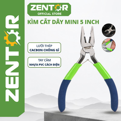 Kìm Cắt Dây Điện ZENTOR Lưỡi Thép Crom Sắc Bén Chống Mài Mòn Cao Cấp Size 5 Inch Nhỏ Gọn