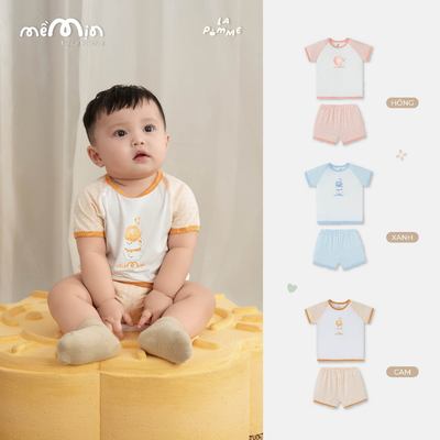 (NỀN TĂNG SIZE) Bộ cộc tay Mềm Mịn by La Pomme chiếc bánh xinh của puppy- Sợi Petit Soyeu thoáng mát- Bé trai/gái- 6M-3Y