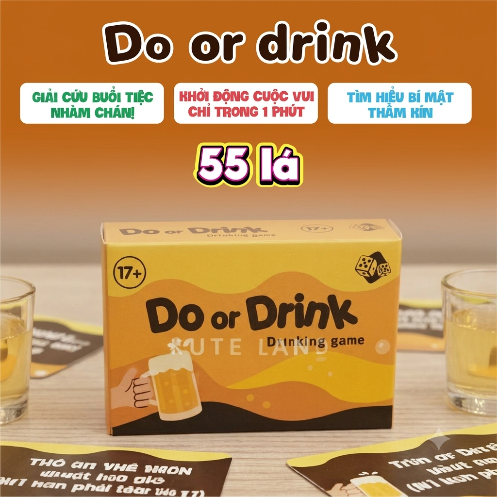 [BÀI NHẬU] Bộ Bài Do Or Drink Cam 17+ Drinking Game Thật Hay Thách Truth or Dare, Bài Nhậu, Party