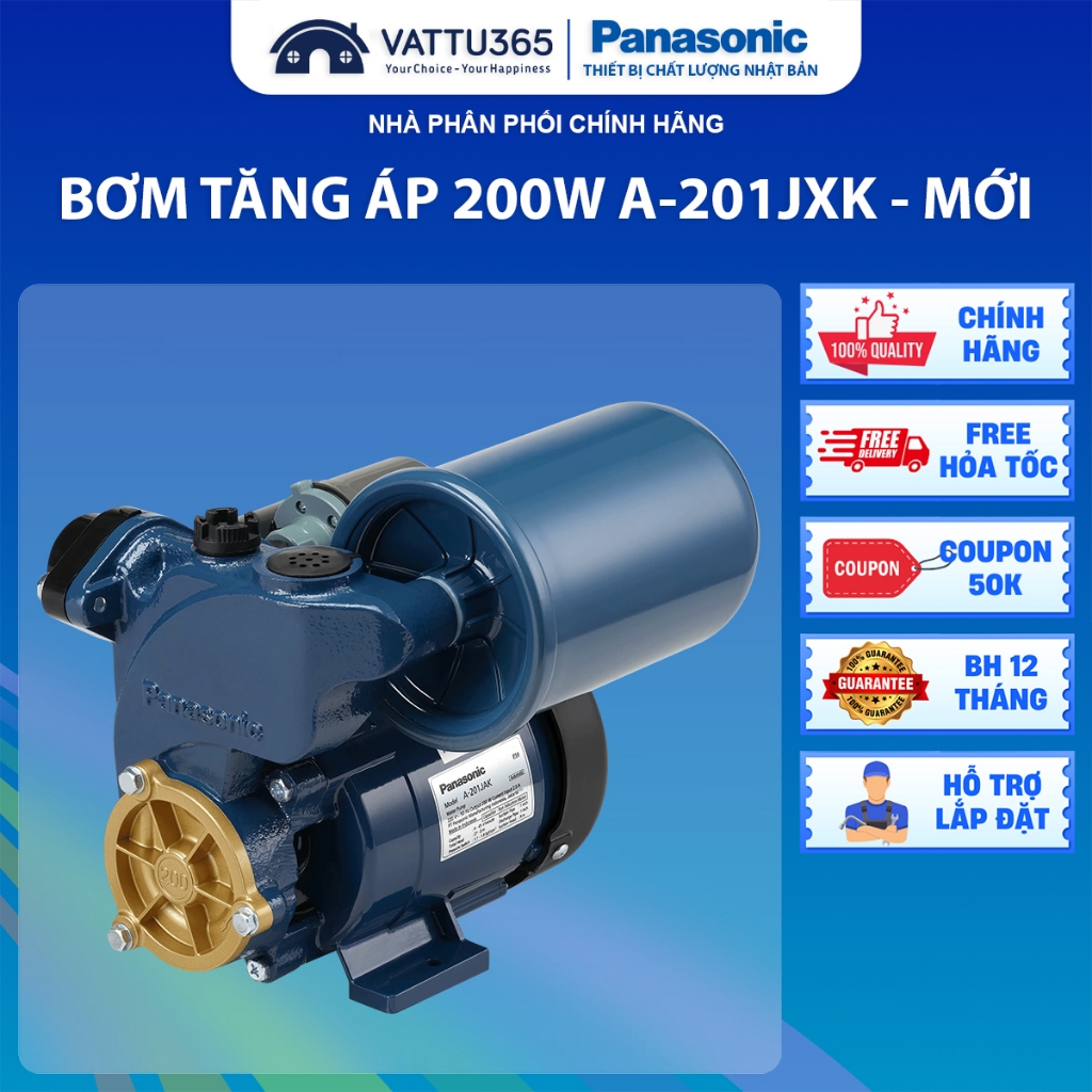 Máy Bơm Nước Tăng Áp Panasonic A-200JAK/A-200JAK 200W (Cơ) | Hàng Chính Hãng, Bảo Hành 1 Năm Tại Nhà