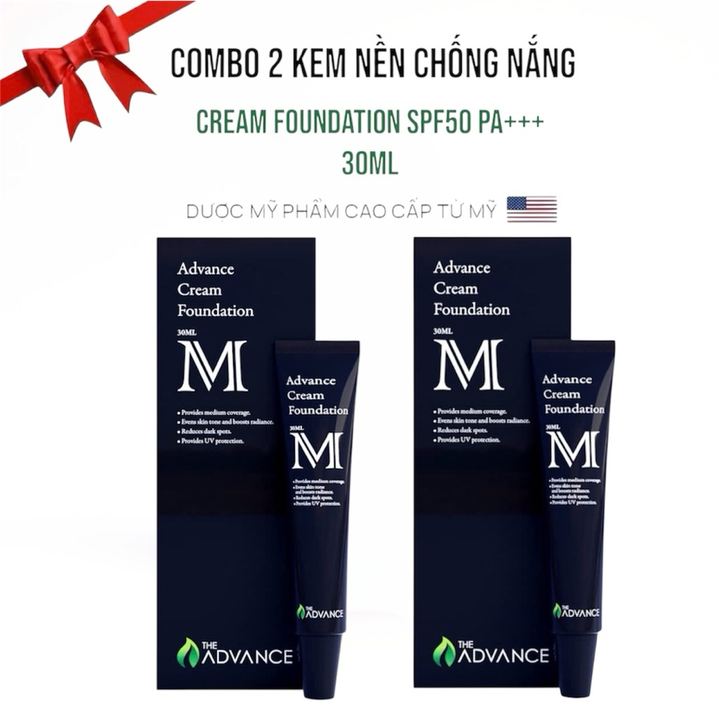 Combo 2 kem nền chống nắng Cream Foundation SPF50 PA+++ The Advance