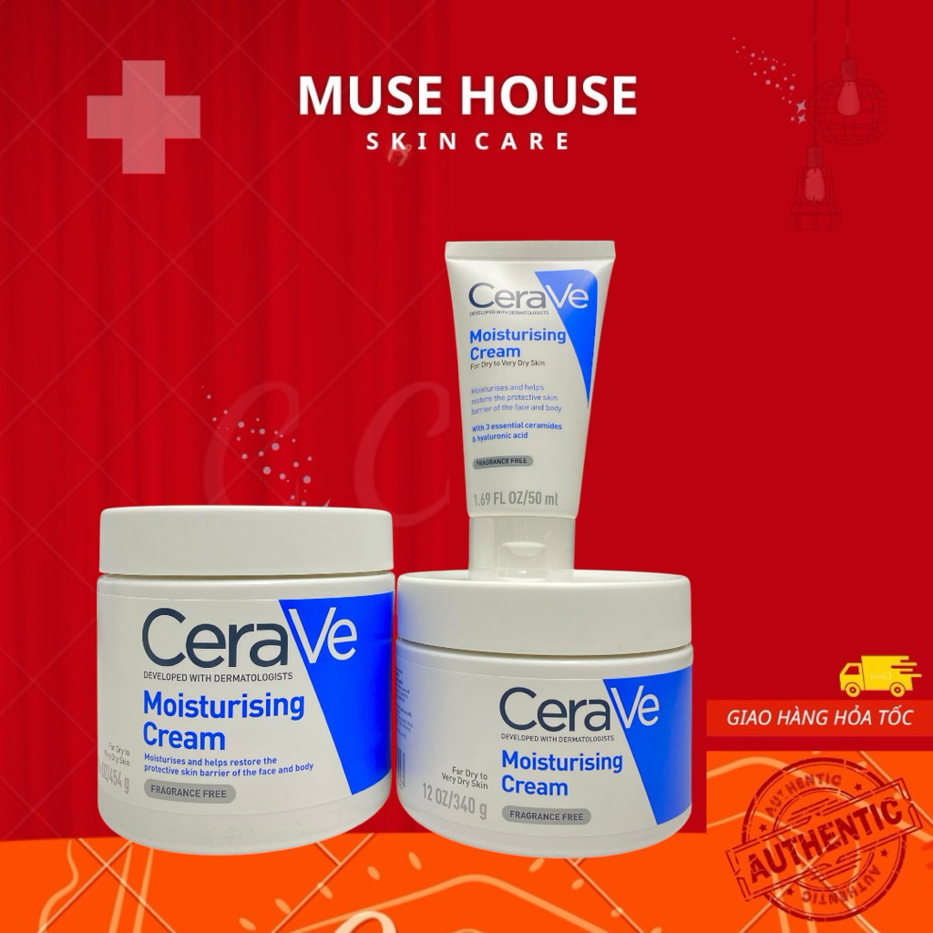 Kem Dưỡng Ẩm CERAVE Dành Cho Da Khô Cerave Moisturizing Cream 50ml 340g 454g - Muse House