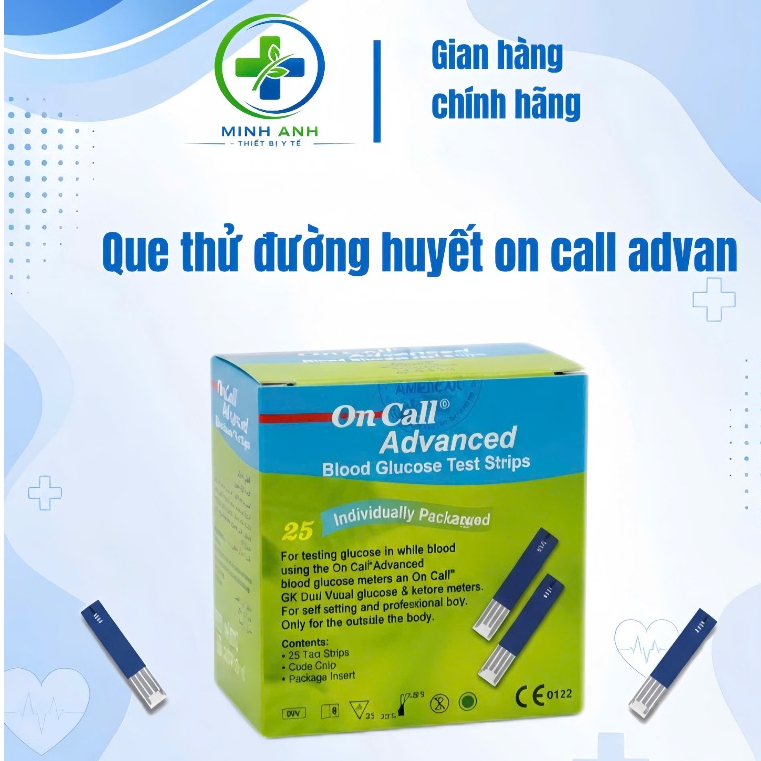 Que đường huyết ACON On Call Advanced hộp 25