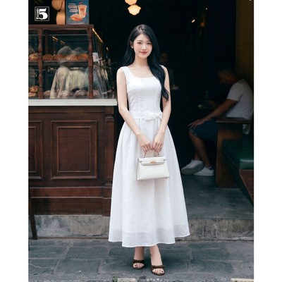 Đầm hai dây Twentyfive dáng xòe thắt nơ eo nữ tính thanh lịch mặc đi chơi đi tiệc DH164