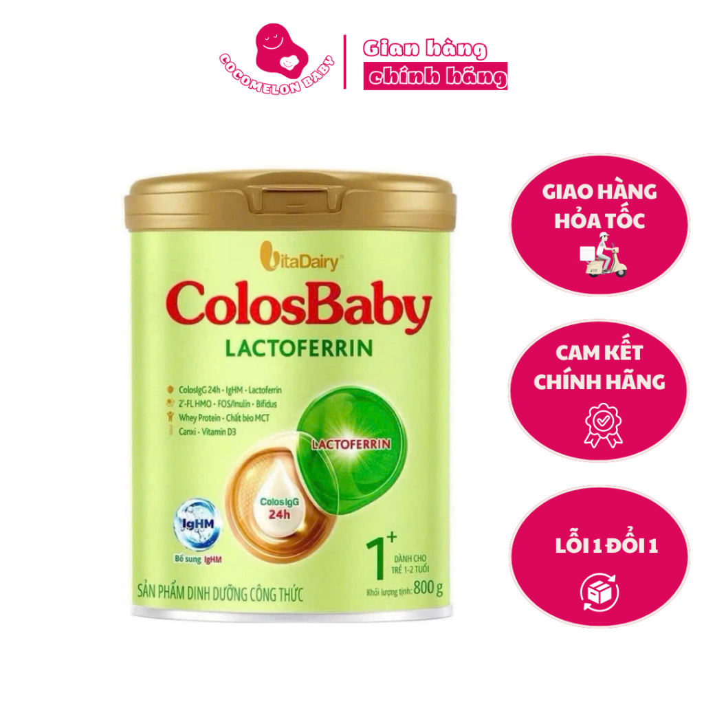 Sữa ColosBaby Lactoferrin 0+ 800g Date Mới | Sữa Bột ColosBaby Vitadairy Cho Bé