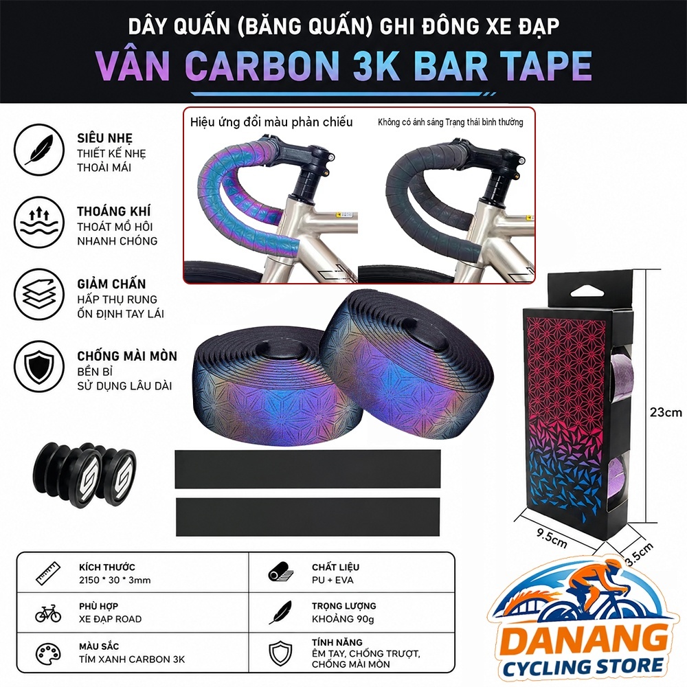 Dây Quấn (Băng Quấn) Ghi Đông Xe Đạp PU EVA SUPACAZ - Êm Tay Phản Quang