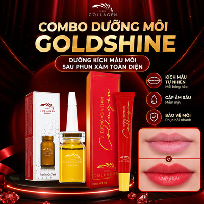 [Combo dưỡng môi GoldShine toàn diện] Tinh chất dưỡng môi Vieskin Collagen GoldShine + Son Dưỡng Môi Vieskin Collagen