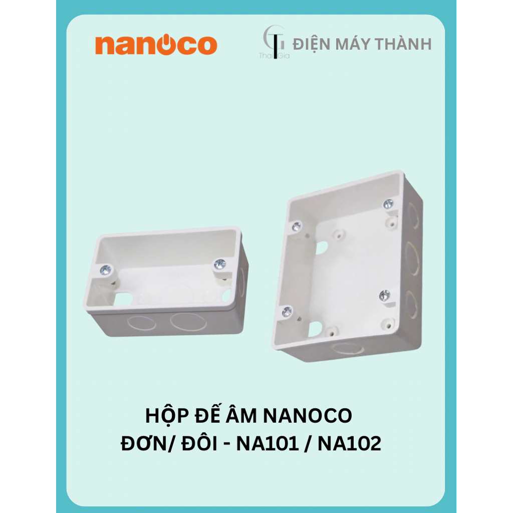 [Hàng Chính Hãng] Hộp đế âm NANOCO NA101 / NA102 dùng cho mặt công tắc ổ cắm Panasonic – Loại đơn và