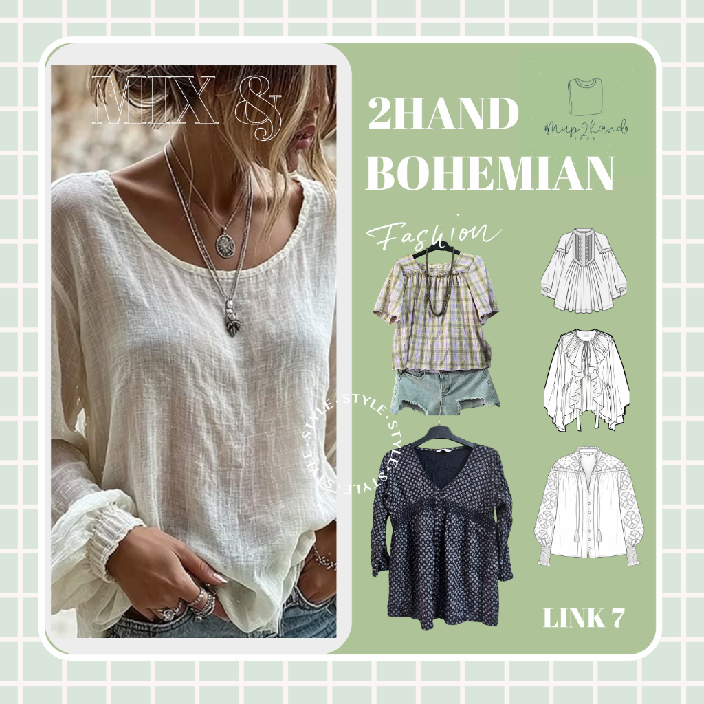 [2Hand] Áo Kiểu Nữ Style Style Bohemian Mộc Vintage (Link 7)