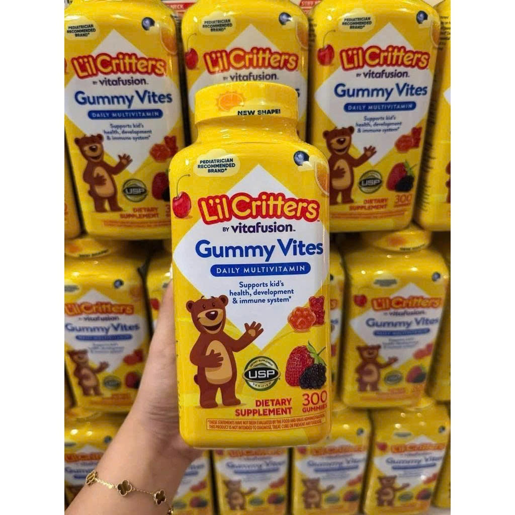 Kẹo Dẻo Gấu Vitamin Cho Trẻ EM Gummy Vites L'il Critters Mutivitamin Chai Lơn 300 Viên Của Mỹ
