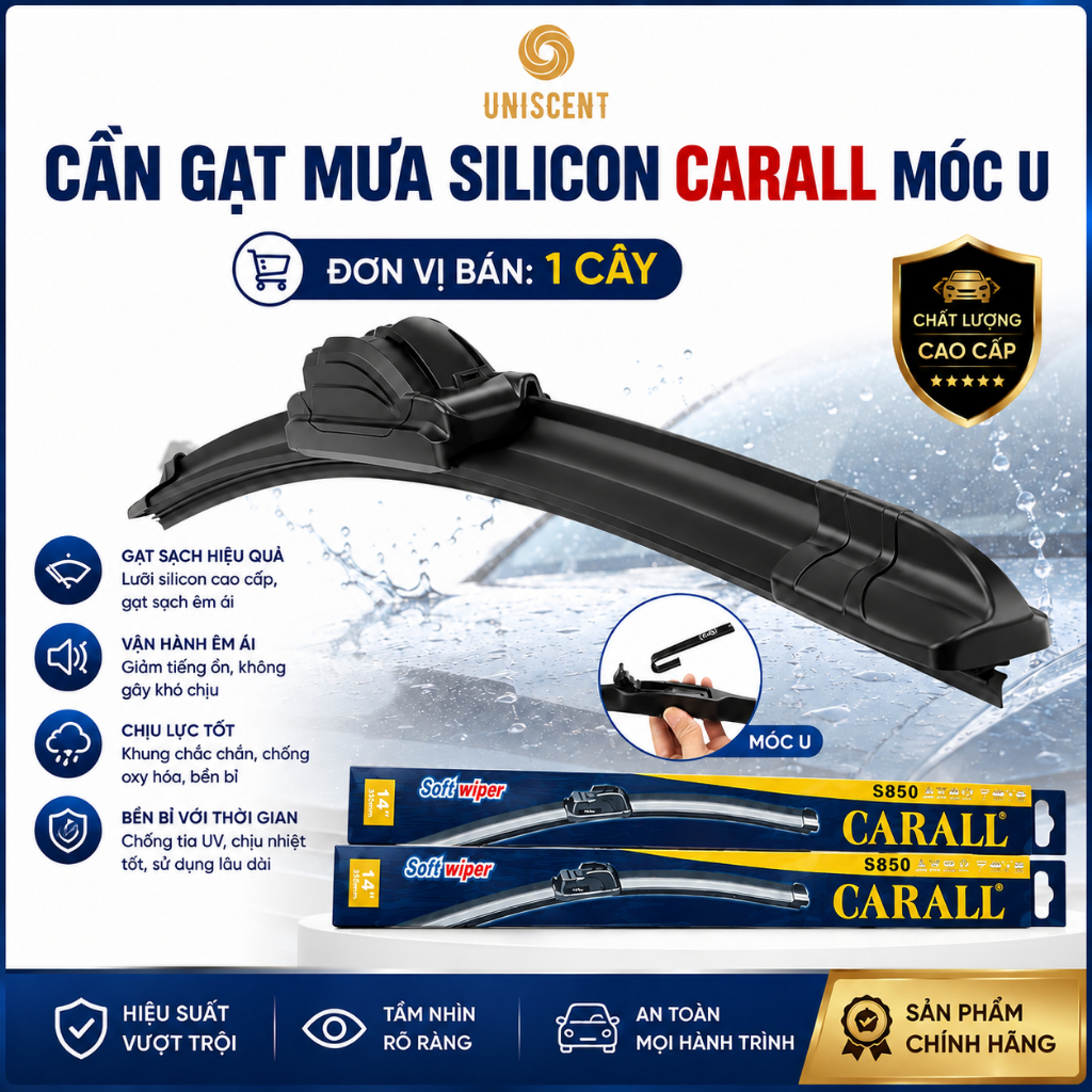 [Hàng Xịn] Gạt Mưa Ô Tô Silicon/ Gạt Mưa Ô Tô Silicon Dẻo/ Cần Gạt Mưa- CARALL Made In Japan (1 Cây)