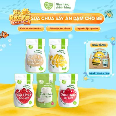 Combo 5 sữa chua sấy cho bé Mămmy nguyên chất, táo, tổ yến, dâu, chuối hỗ trợ tiêu hóa bé từ 6 tháng