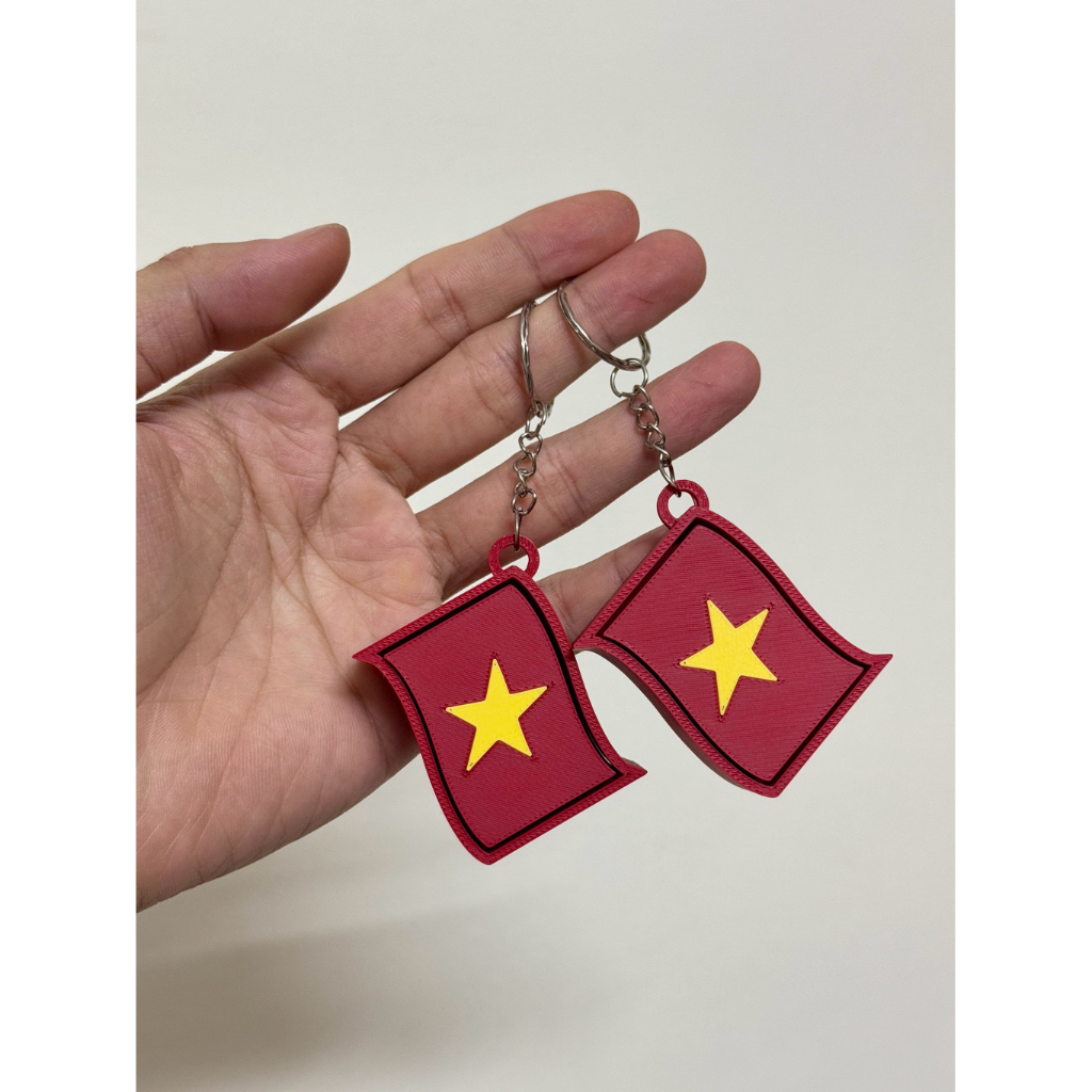 Móc Khóa Cờ Việt Nam 3D Clicker – Móc Khóa Lá Cờ Việt Nam Trang Trí Túi Balo