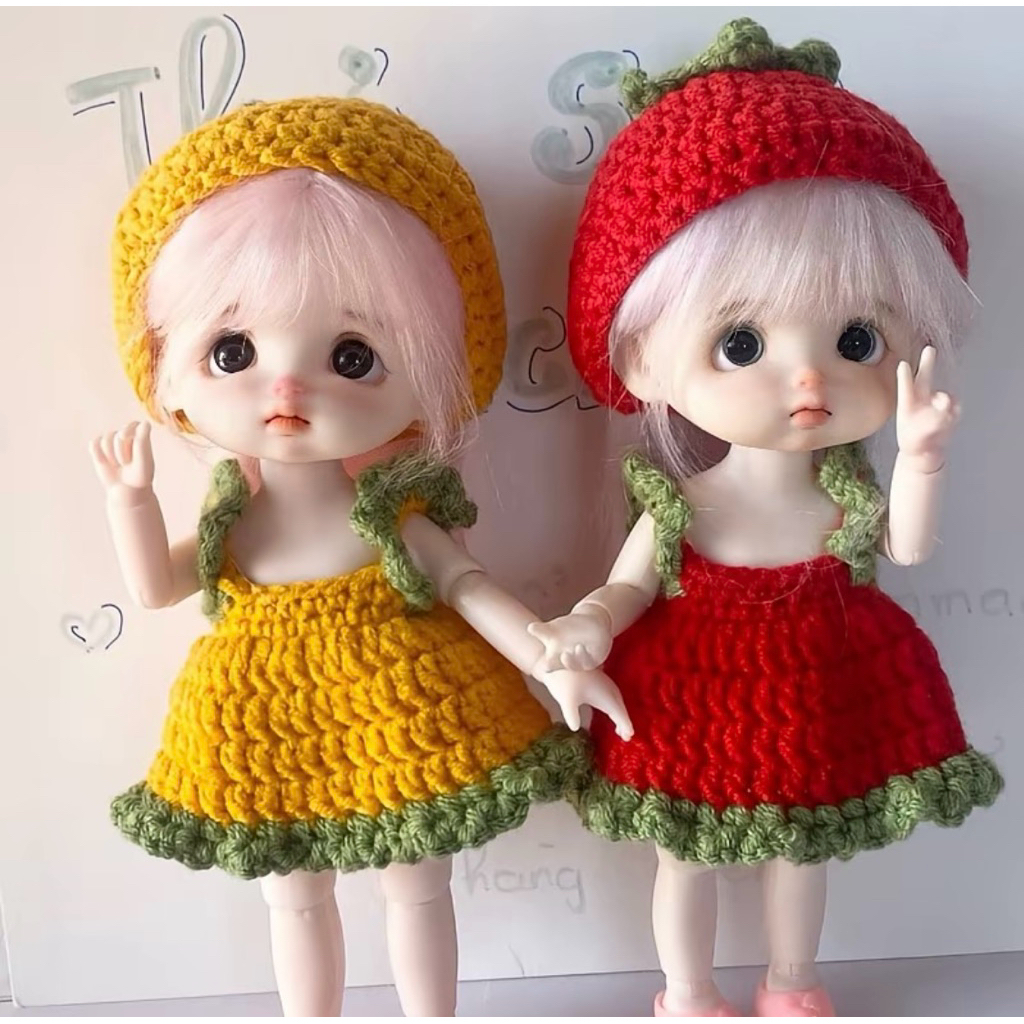 Set váy trái cây len dễ thương dành cho doll 16-17cm ( chỉ bán váy)