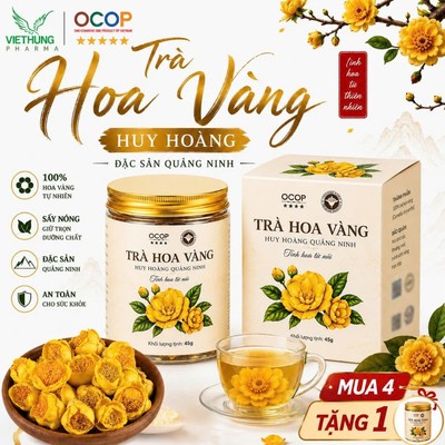 Trà Hoa Vàng Huy Hoang 45g Sấy Nóng Đặc Sản Quảng Ninh– Hỗ Trợ Cải Thiện Giấc Ngủ