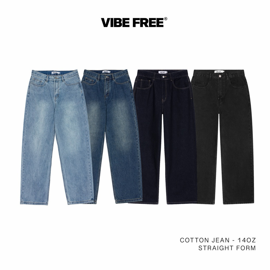 Quần jean dài ống suông VIBE FREE straight form