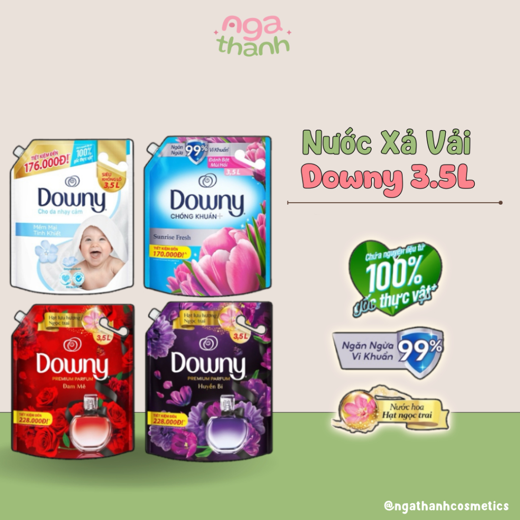 Nước Xả Vải Downy Hương Nước Hoa Huyền Bí, Lưu Hương Cả Ngày 3.5 Lít