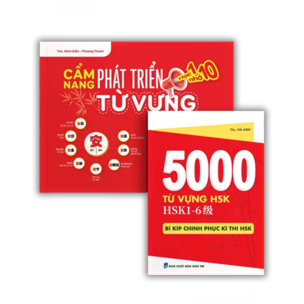 Sách-Combo: Cẩm nang phát triển từ vựng học 1 nhớ 10+5000 từ vựng HSK/HSK1-6 Bí kíp chinh phục kì th