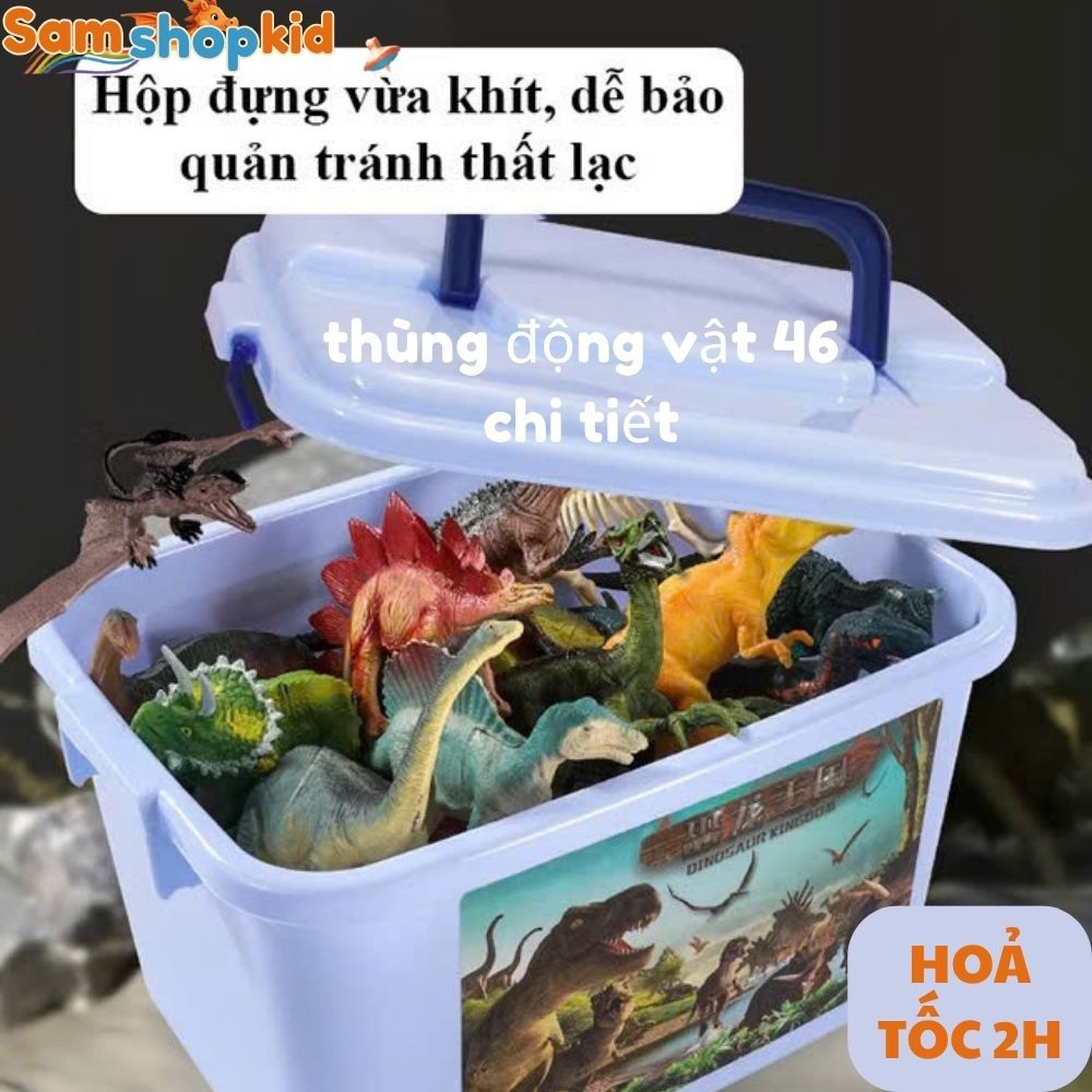 Set Động Vật 46 Chi Tiết Bộ Động Vật 46 Chi Tiết Cho Bé Đồ Chơi Mô Hình Động Vật samshopkid