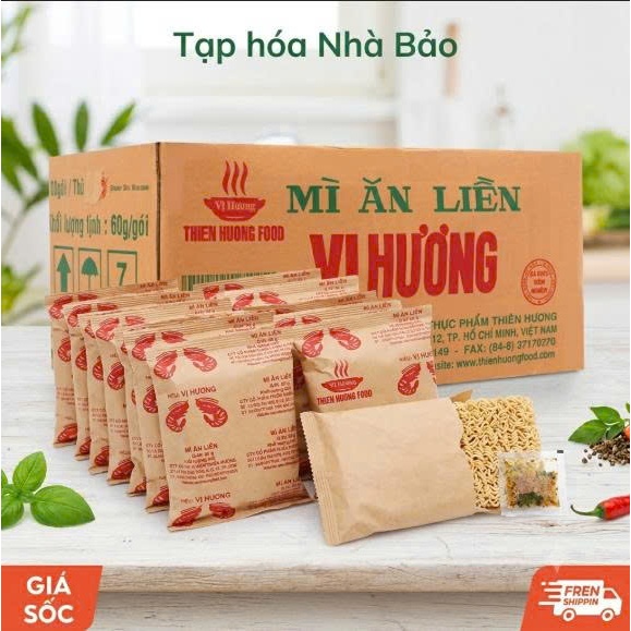 [THÙNG 100 GÓI SIEU TIẾT KIỆM] MÌ GIẤY VỊ HƯƠNG 2 CON TÔM | Hương vị tôm, 1 thùng 100 gói, 60g/gói