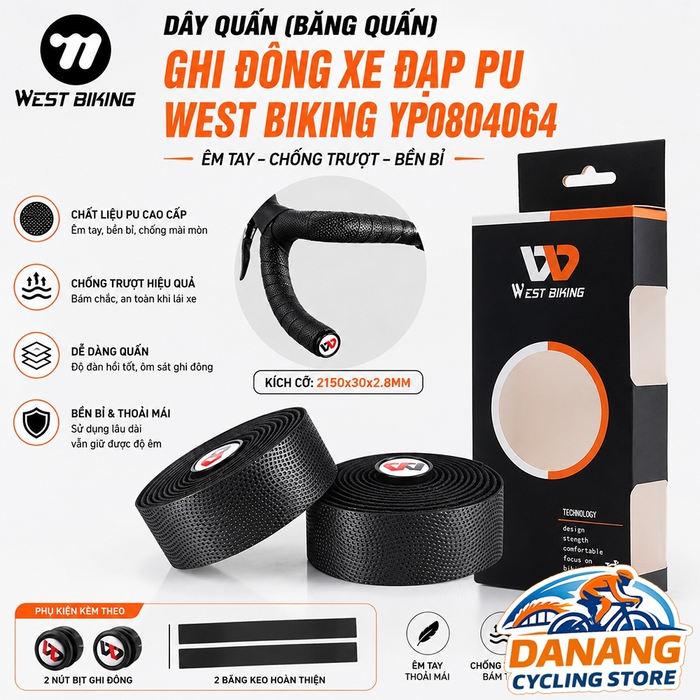 Dây Quấn (Băng Quấn) Ghi Đông Xe Đạp Pu Eva WEST BIKING – Êm Tay, Thoải Mái