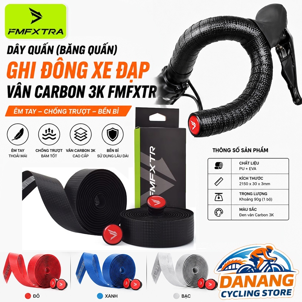 Dây Quấn (Băng Quấn) Ghi Đông Xe Đạp Vân Carbon 3K FMFXTRA