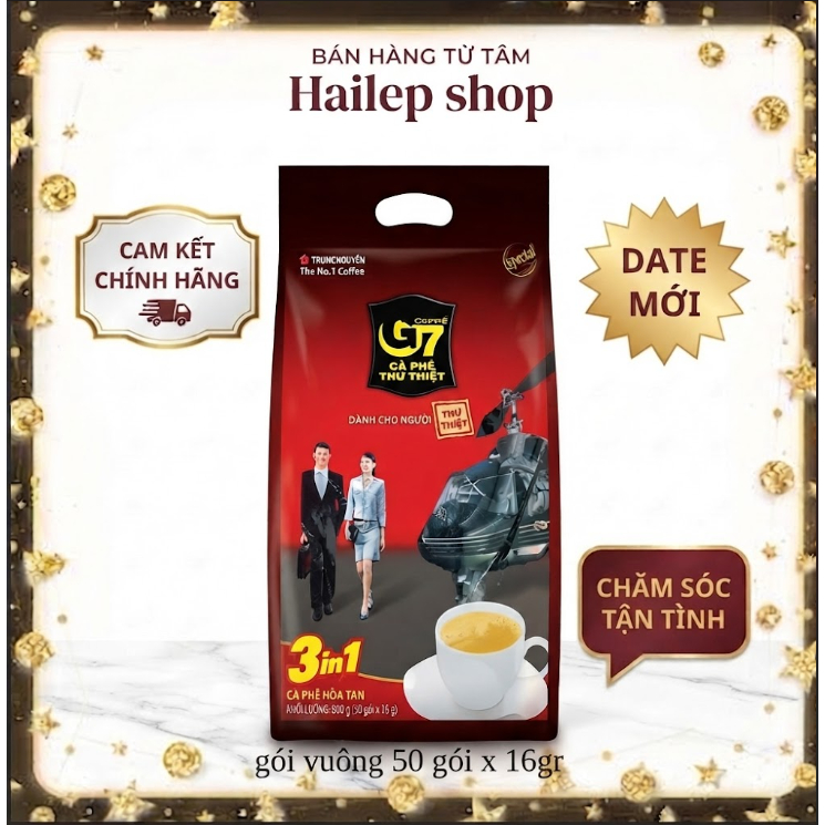 G7B50- Cà phê Trung nguyên hòa tan G7 3in1 Bịch 50 gói  (50 gói*16gr)
