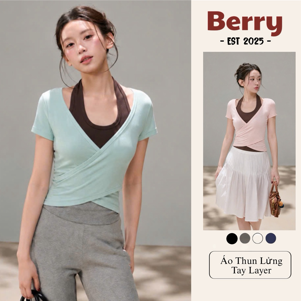 Áo Thun Berry Dáng Body Layer cho Nữ, Thiết Kế Đơn Giản, Phong Cách Hiện Đại ( Thun Layer )