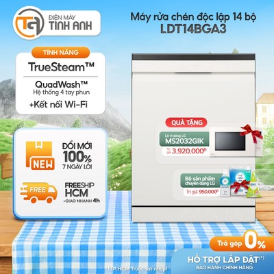 Máy Rửa Chén Độc Lập 14 Bộ LG LDT14BGA3 - [Giao Toàn Quốc]