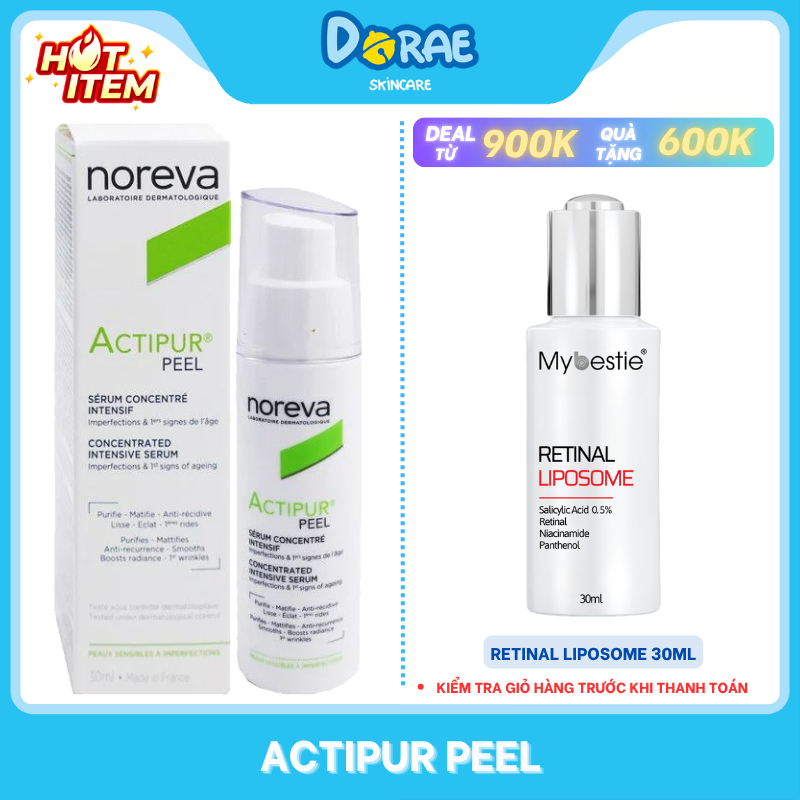 NOREVA I Serum Noreva Actipur Peel Concentrated kiềm dầu, cấp ẩm, giảm mụn, trẻ hóa da