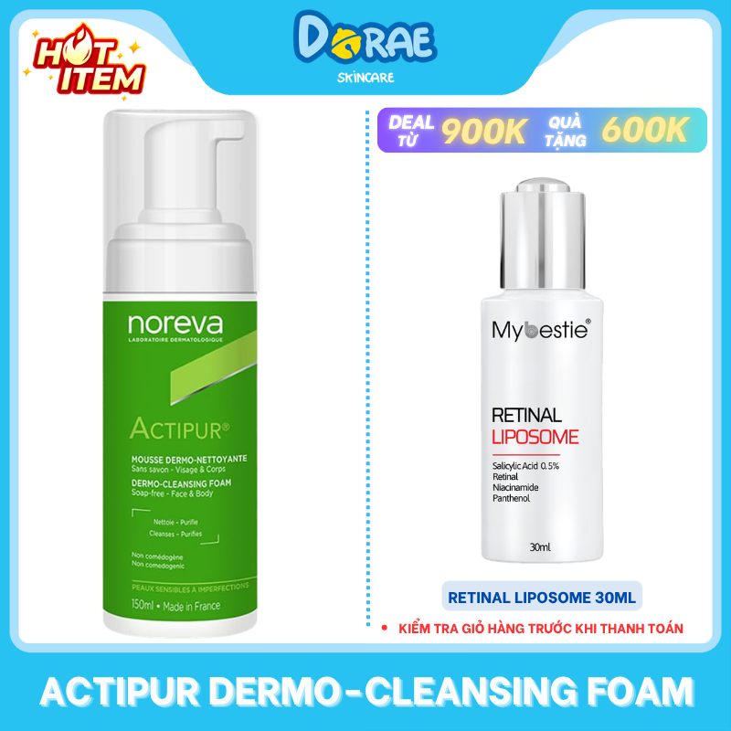 NOREVA I Foam rửa mặt an toàn dịu nhẹ dành cho da dầu mụn nhạy cảm Noreva Actipur Dermo - Cleansing 