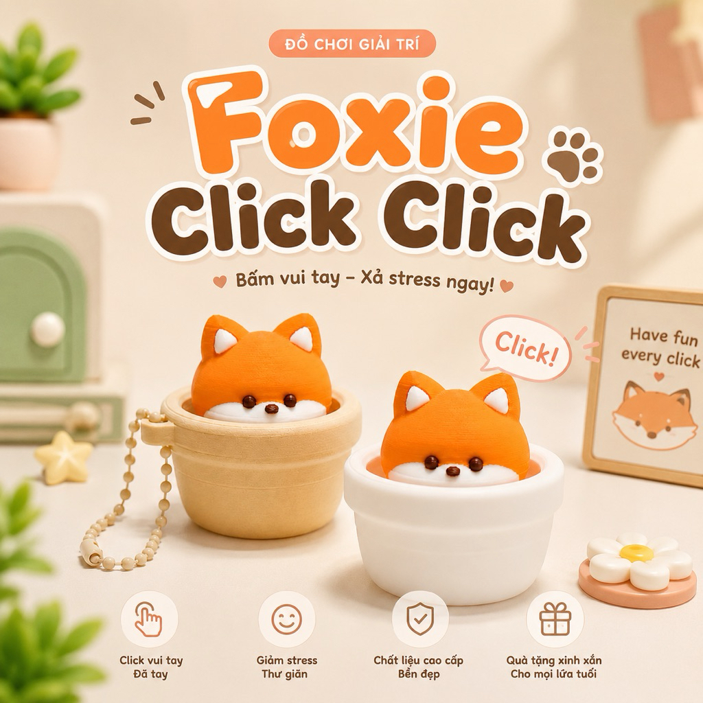 FOXIE CLICKER ĐỒ CHƠI THƯ GIÃN CLICK CLICK XẢ STRESS