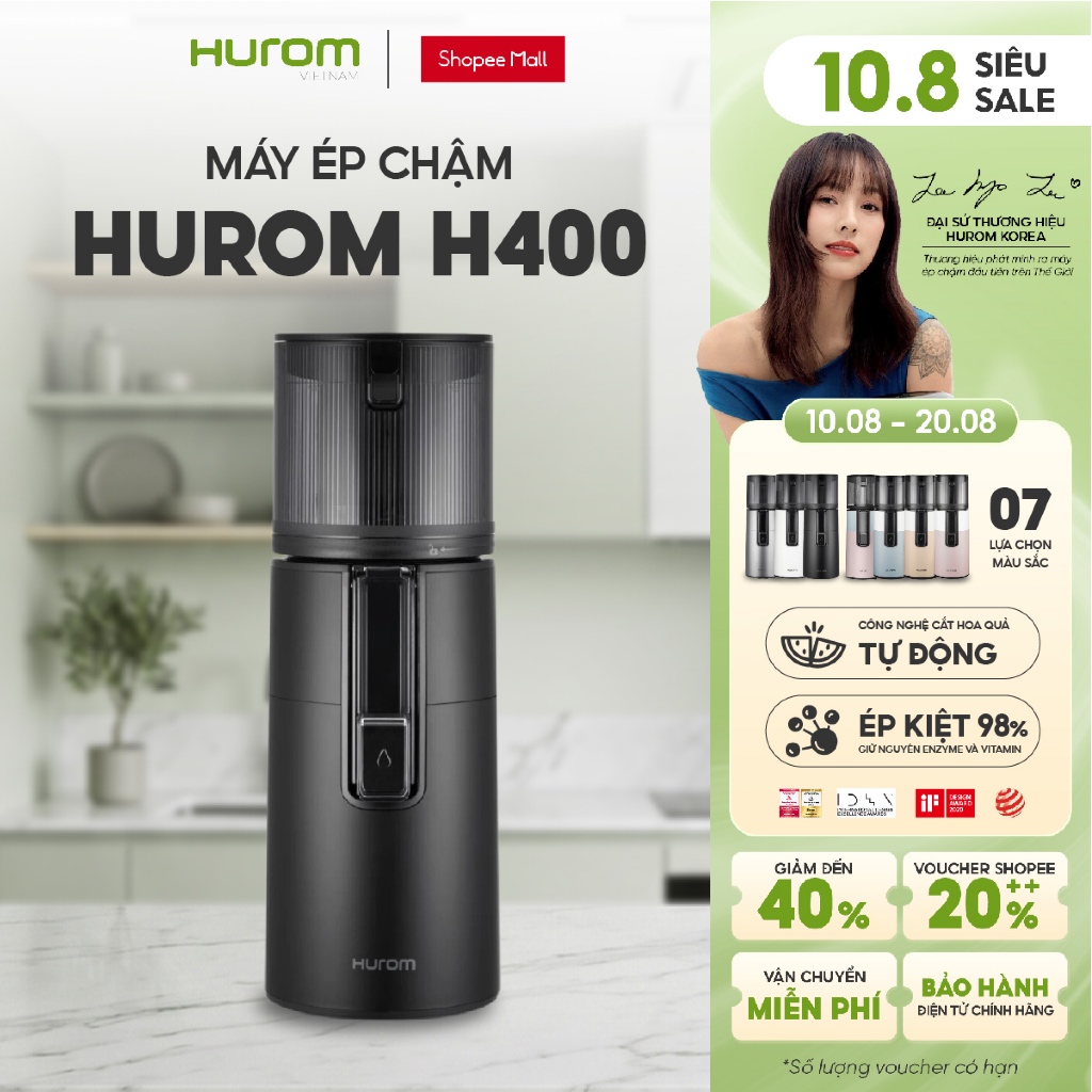 Máy ép chậm Hurom H400 (Màu Đen) - Bảo hành chính hãng 10 năm - Phân phối độc quyền tại Việt Nam