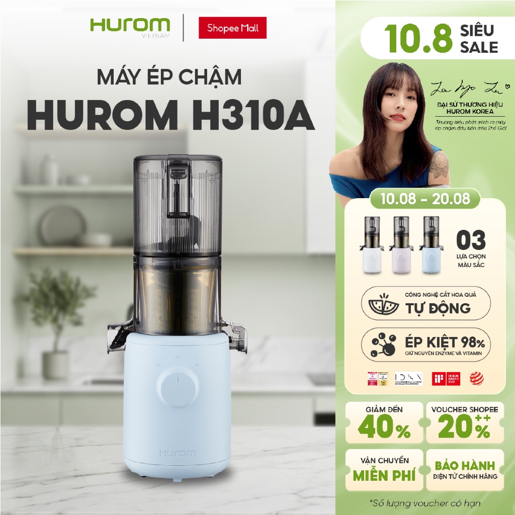 Máy ép chậm Hurom H310A (Màu Xanh) - Bảo hành chính hãng 10 năm - Phân phối độc quyền tại Việt Nam