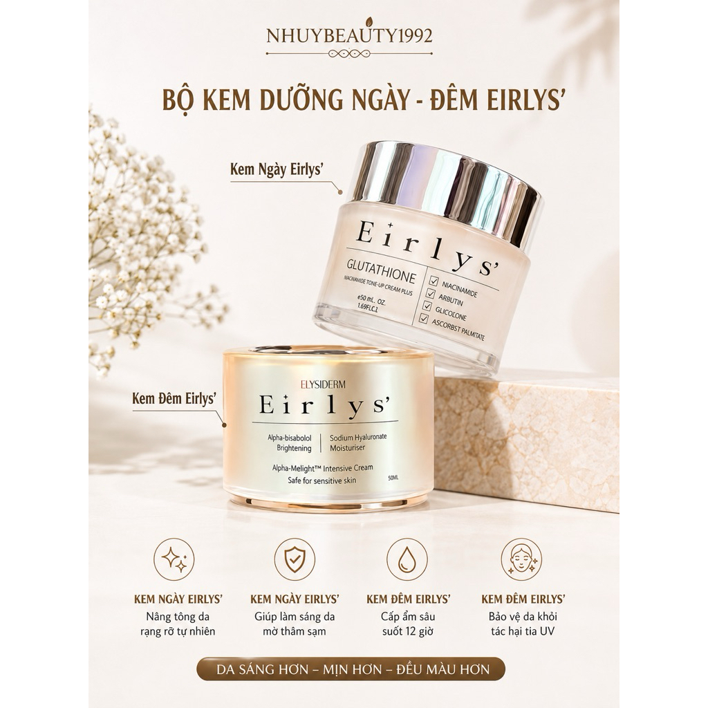 [Tặng Mask] Kem Dưỡng Ngày & Đêm Eirlys'