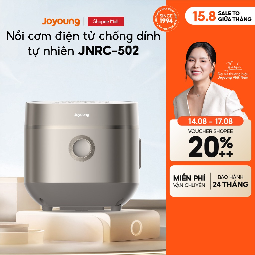 Nồi cơm điện tử 1.8L 860W Joyoung JNRC-502 chống dính tự nhiên