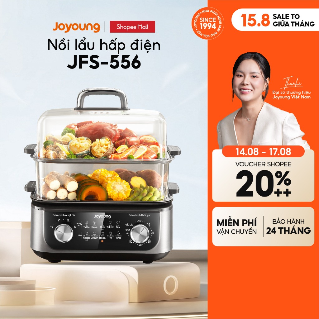 Nồi lẩu hấp đa năng 16L 1600W Joyoung JFS-556