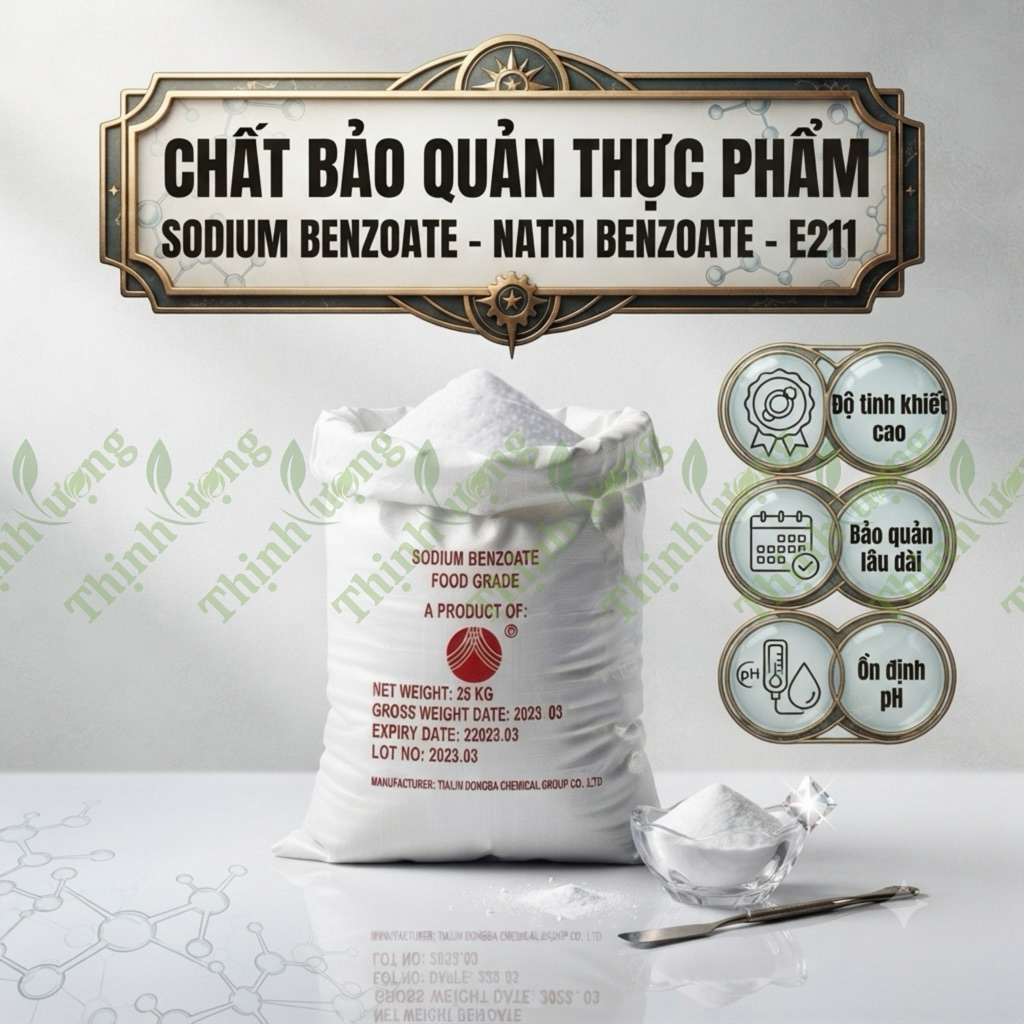 25KG Sodium Benzoate E211 - Natri Benzoate - Dongda - Chất Bảo Quản Thực Phẩm - Phụ Gia Thực Phẩm - 